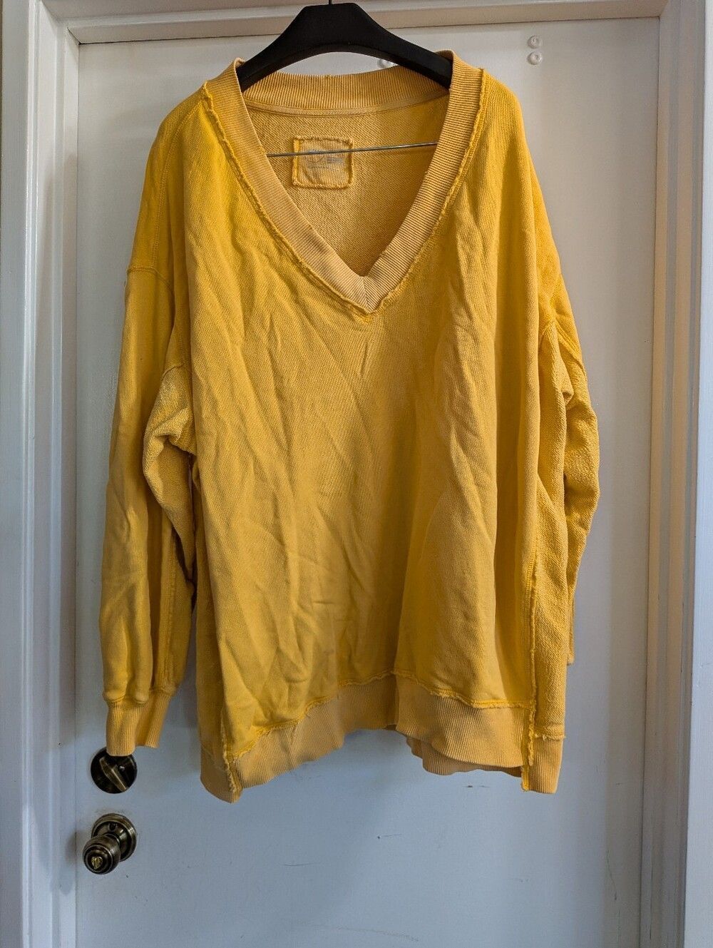 aerie Goldenrod Yellow Terry Crewneck Sweatshirt Oversized Large Soak It Up
